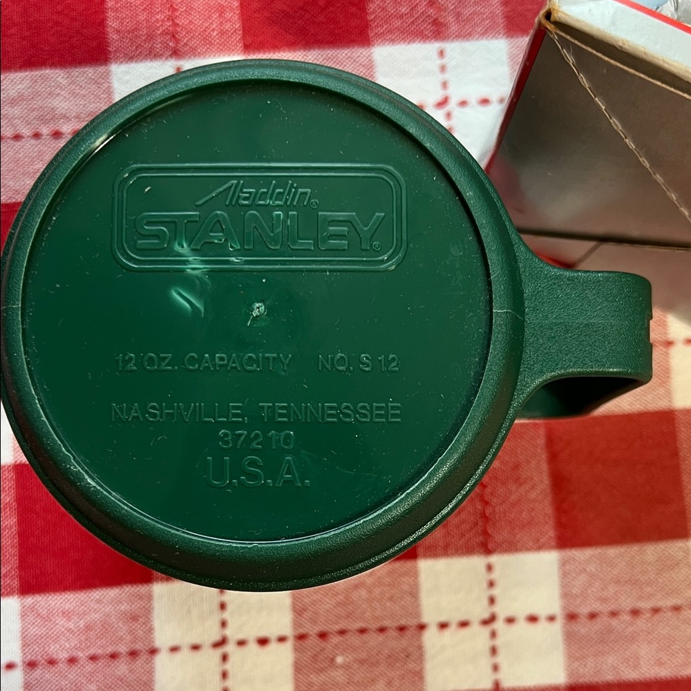 Vintage Aladdin Stanley Mint Green Travel Mug Lid and Box - Picture 5 of 10